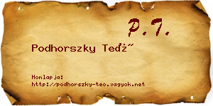 Podhorszky Teó névjegykártya